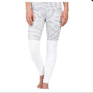 Alo Goddess Leggings- White/Gray Botanical Print